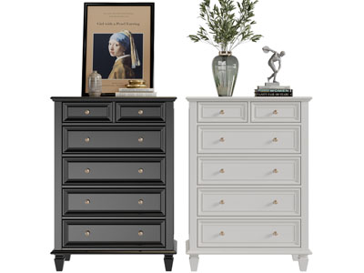 美式黑色白色斗柜收纳柜