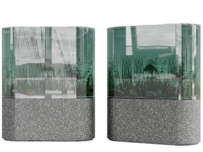 新中式椭圆形鱼缸