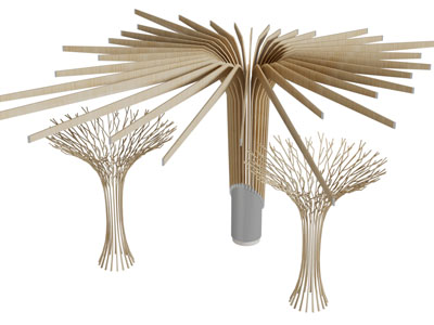 现代假树木树人工拼接树柱子3d模型 现代假树木树人工拼接树柱子