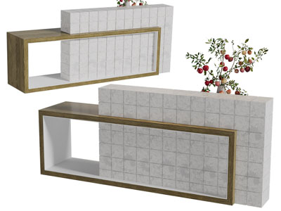 现代镂空前台接待台