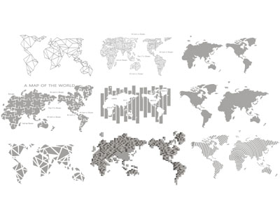 现代世界地图墙饰挂件