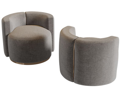 现代轻奢单人沙发3d模型 现代轻奢单人沙发