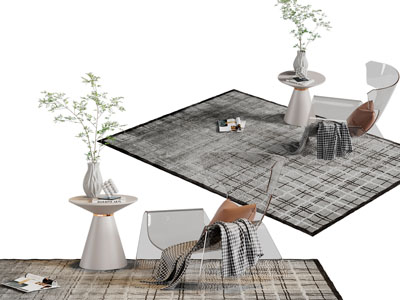 现代透明休闲椅子、边几