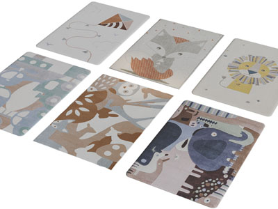 现代卡通动物图案的长方形地毯3d模型 现代卡通动物图案的长方形地毯