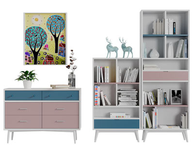 北欧装饰书柜、玄关柜边柜