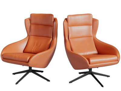 现代橙色休闲椅子