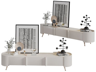 现代加长椭圆形电视柜