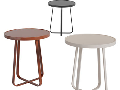 现代圆形茶几边几3d模型 现代圆形茶几边几