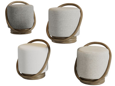 新中式装饰藤圈的坐墩