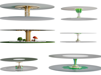 现代可收纳装饰柱子3d模型 现代可收纳装饰柱子