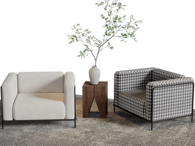 现代布艺单人沙发3d模型 现代布艺单人沙发