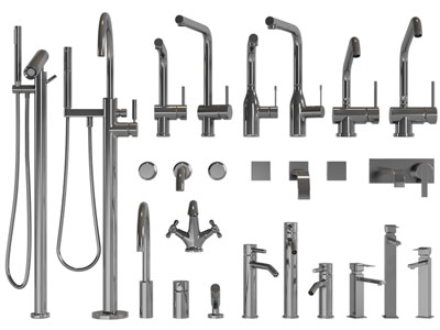 现代不锈钢水龙头3d模型 现代不锈钢水龙头