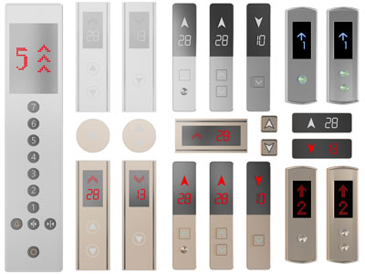 现代电梯楼层箭头开关显示屏3d模型 现代电梯楼层箭头开关显示屏