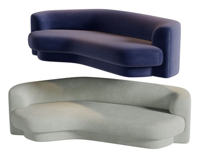 现代布艺多人沙发3d模型 现代布艺多人沙发