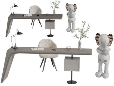 后现代书桌椅组合