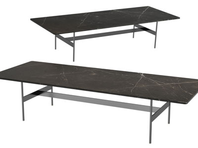 现代黑色大理石茶几3d模型 现代黑色大理石茶几