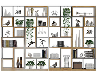 现代开放式置物收纳装饰架