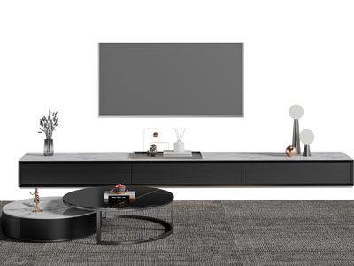 现代悬挂式电视柜茶几电视机