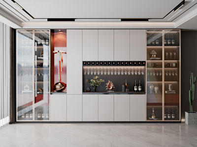 现代轻奢装饰酒柜