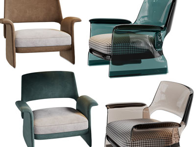 侘寂风休闲单人沙发3d模型 侘寂风休闲单人沙发