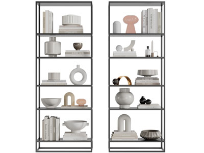 侘寂风开放式收纳装饰架