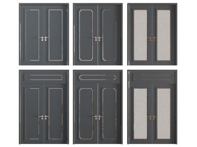 新中式双扇大门、平开门