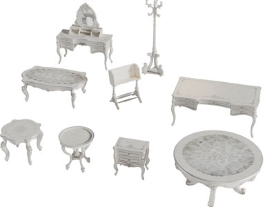 欧式茶几、衣架和梳妆台3d模型 欧式茶几、衣架和梳妆台