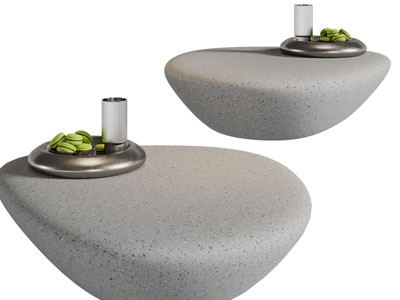 侘寂风茶几3d模型 侘寂风茶几