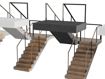 现代旋转楼梯3d模型 现代旋转楼梯