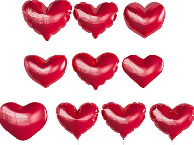 现代爱心气球墙饰挂件