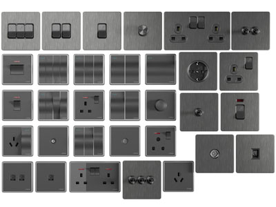 现代方形开关面板、插座3d模型 现代方形开关面板、插座