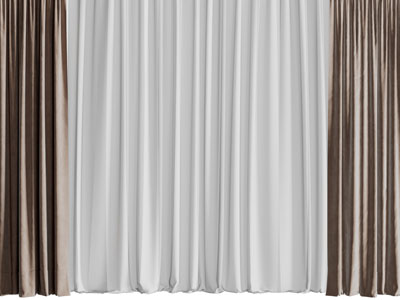 现代布艺窗纱窗帘3d模型 现代布艺窗纱窗帘