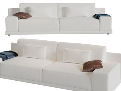 侘寂风多人沙发3d模型 侘寂风多人沙发