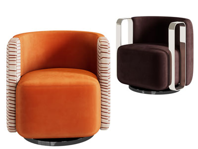 侘寂风布艺单人沙发3d模型 侘寂风布艺单人沙发