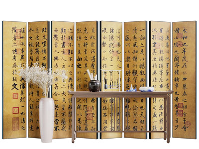 中式书法字画屏风、端景台