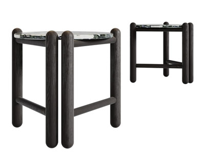 侘寂风实木圆凳子