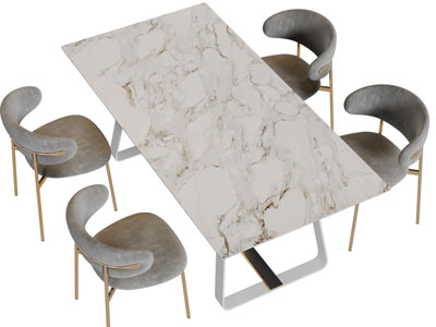 现代轻奢餐桌椅组合