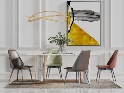 现代轻奢餐桌椅组合