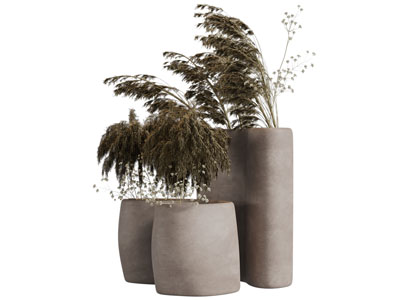 侘寂风花瓶花卉