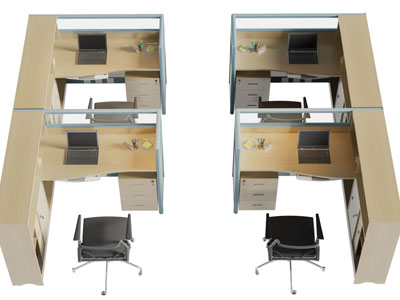 现代办公桌椅组合