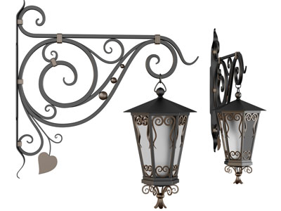 美式田园铁艺雕花挂件、壁灯