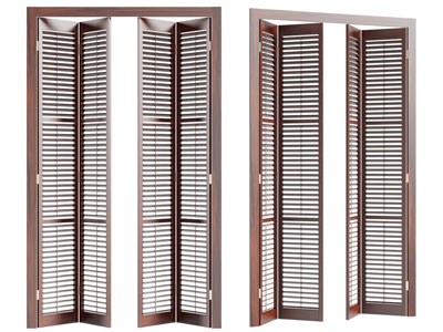 北欧实木百叶门扇折叠推拉门