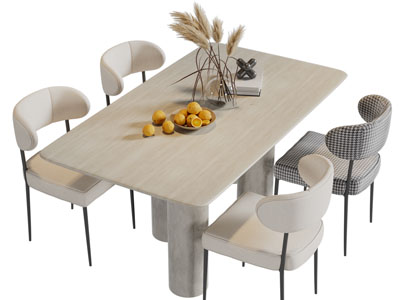 侘寂风餐桌椅组合