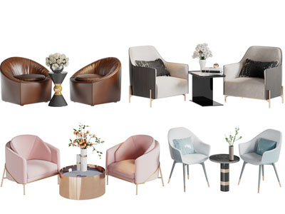 现代单人沙发3d模型 现代单人沙发