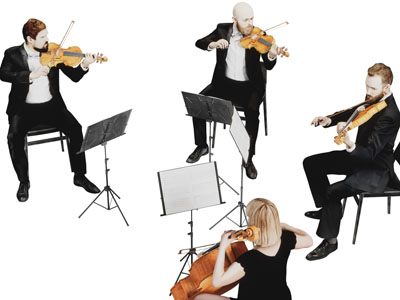 拉小提琴的多人、人物3d模型 拉小提琴的多人、人物