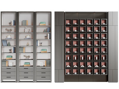 新中式收纳架、装饰柜