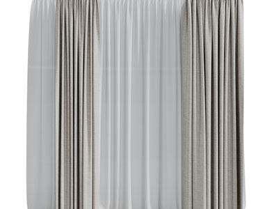 现代布艺窗纱窗帘3d模型 现代布艺窗纱窗帘