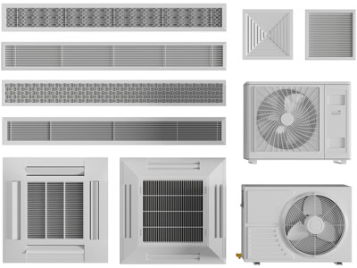 现代空调出风口3d模型 现代空调出风口