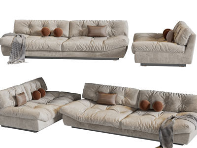 现代布艺多人、双人沙发