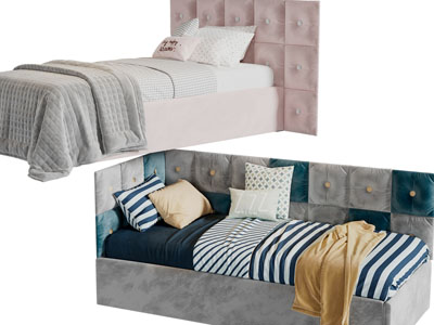 现代单人床、沙发床